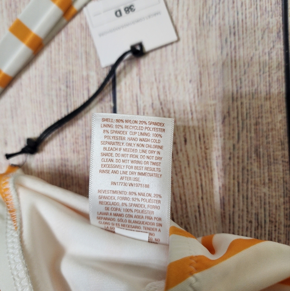 Shade & Shore Yellow and White Striped Bandeau Bikini - Picture 10 of 10